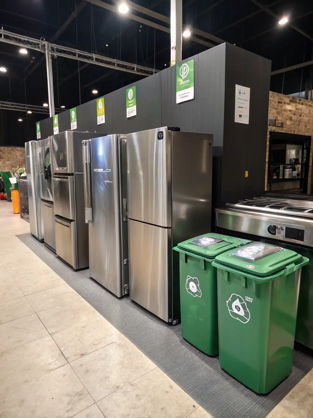 A collection of various household appliances like microwaves and toasters at Stones River Recycling, ready for processing.